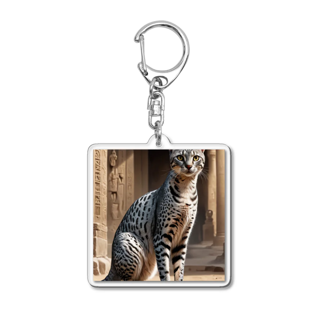 Koiwamiyaの神殿に佇むサバンナキャット Acrylic Key Chain