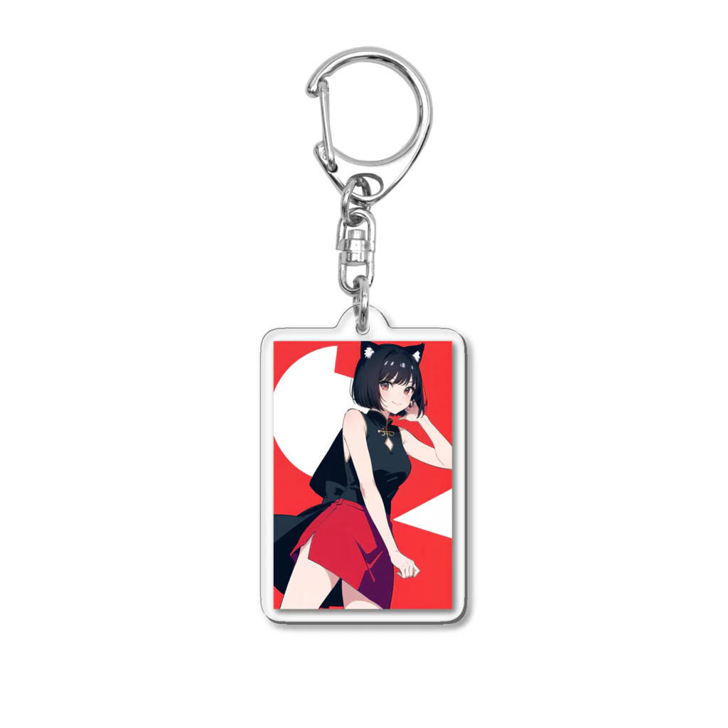 ネコ耳 SHOPのかわいいネコ耳チャイナドレス Acrylic Key Chain