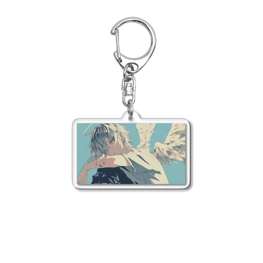 as -AIイラスト- の羽根の人 Acrylic Key Chain