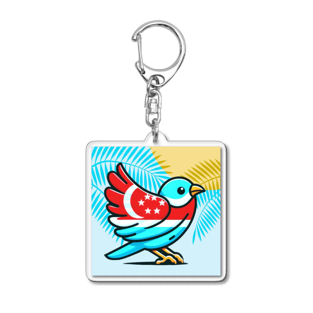 bugisショップの煌めくトロピカルバード🐦️ Acrylic Key Chain