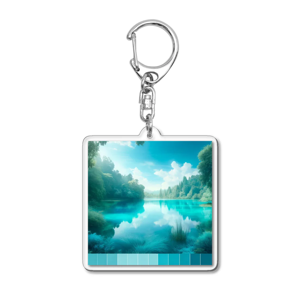 hana2ginの Almost Transparent Blue. Acrylic Key Chain