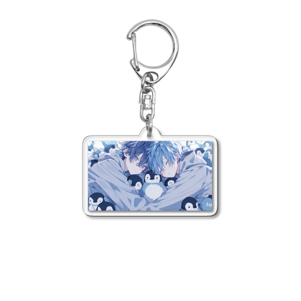 as -AIイラスト- のペンギンはさみうち Acrylic Key Chain