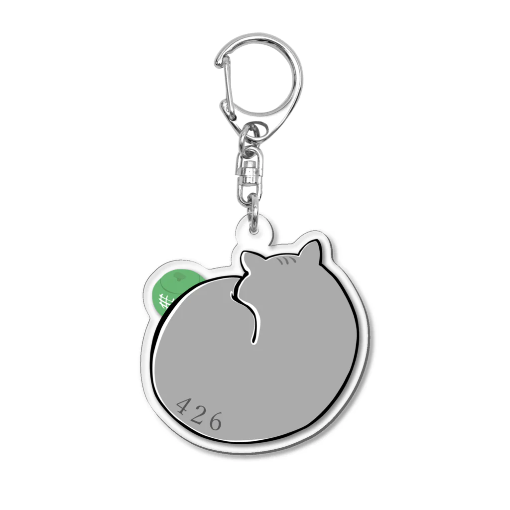 4621工務店のおねむなジムちゃんとメロン(グレー) Acrylic Key Chain