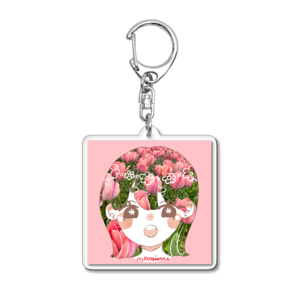 SHOP 琥珀糖のまみのおはなちゃんピンク Acrylic Key Chain