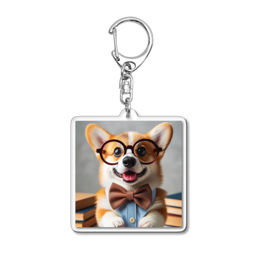 arakawork-01の物知りシリーズ　コーギー犬 Acrylic Key Chain