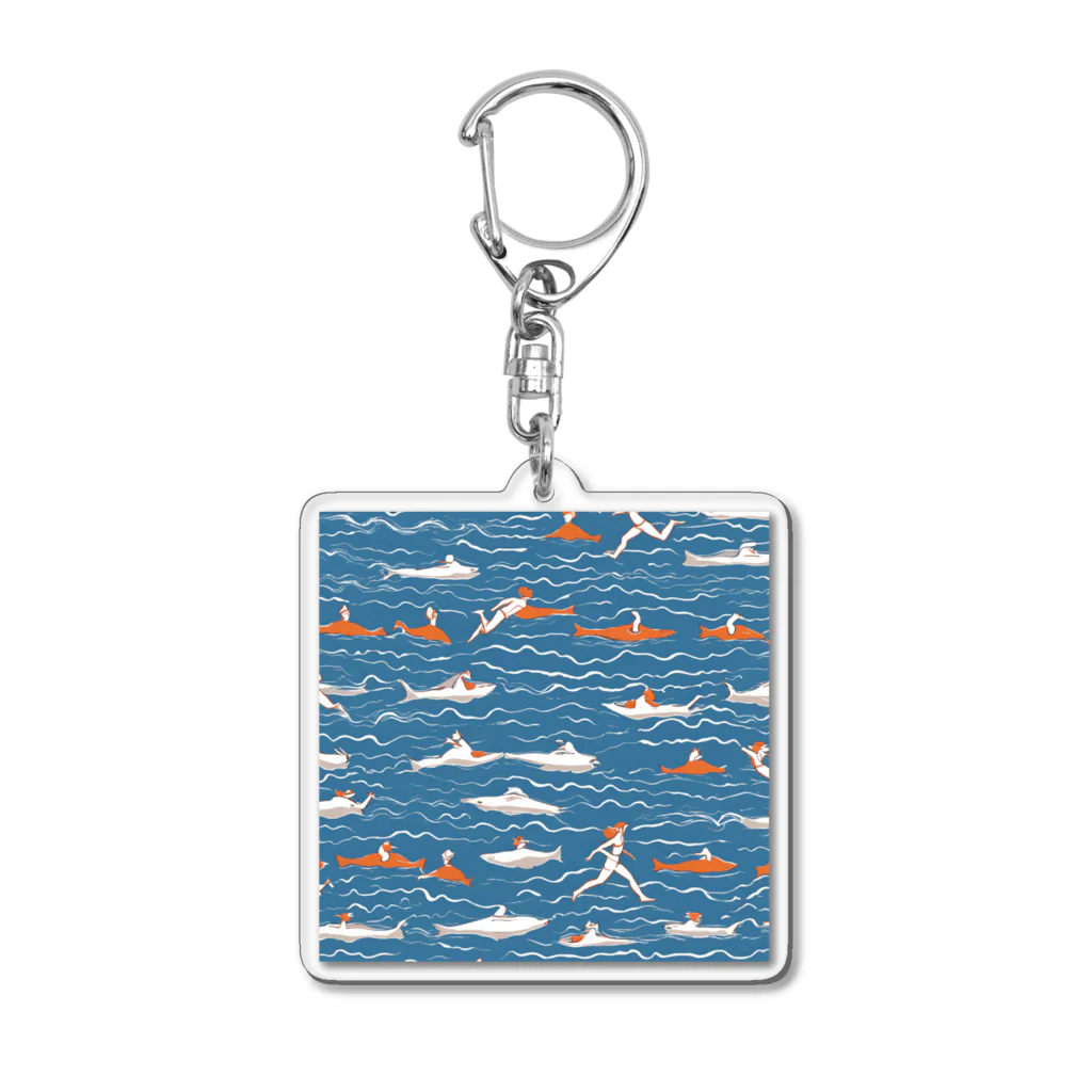 asaka12の泳ぐ人 Acrylic Key Chain