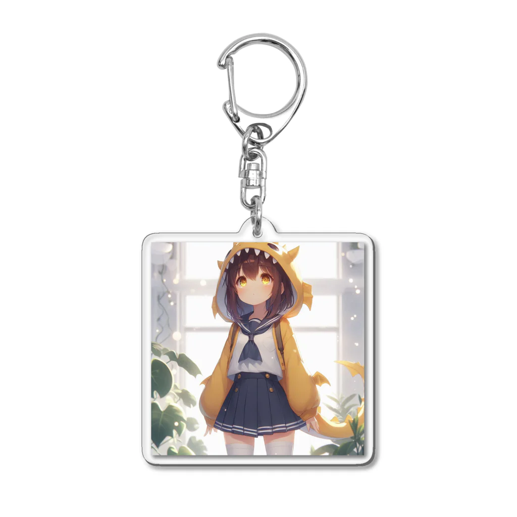 dramusumeの温ドラ娘！イエロー Acrylic Key Chain