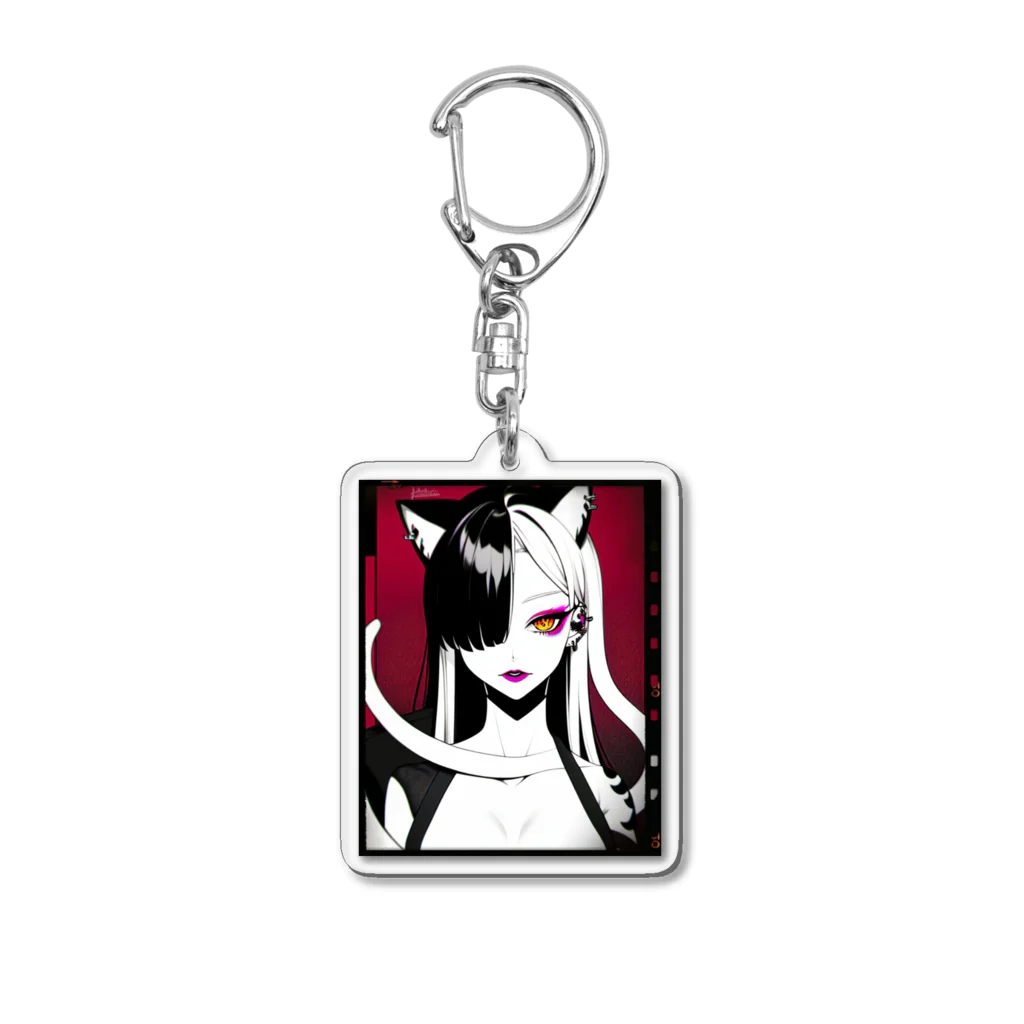 momonekokoの白蛇と獣耳の女性 Acrylic Key Chain