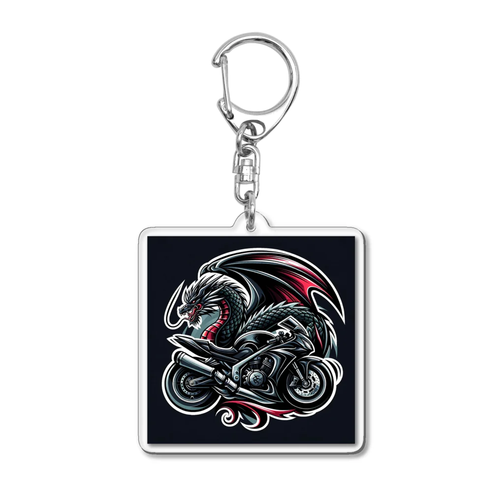 the blue seasonのドラゴンとバイクの融合: 力とスピードの象徴 Acrylic Key Chain