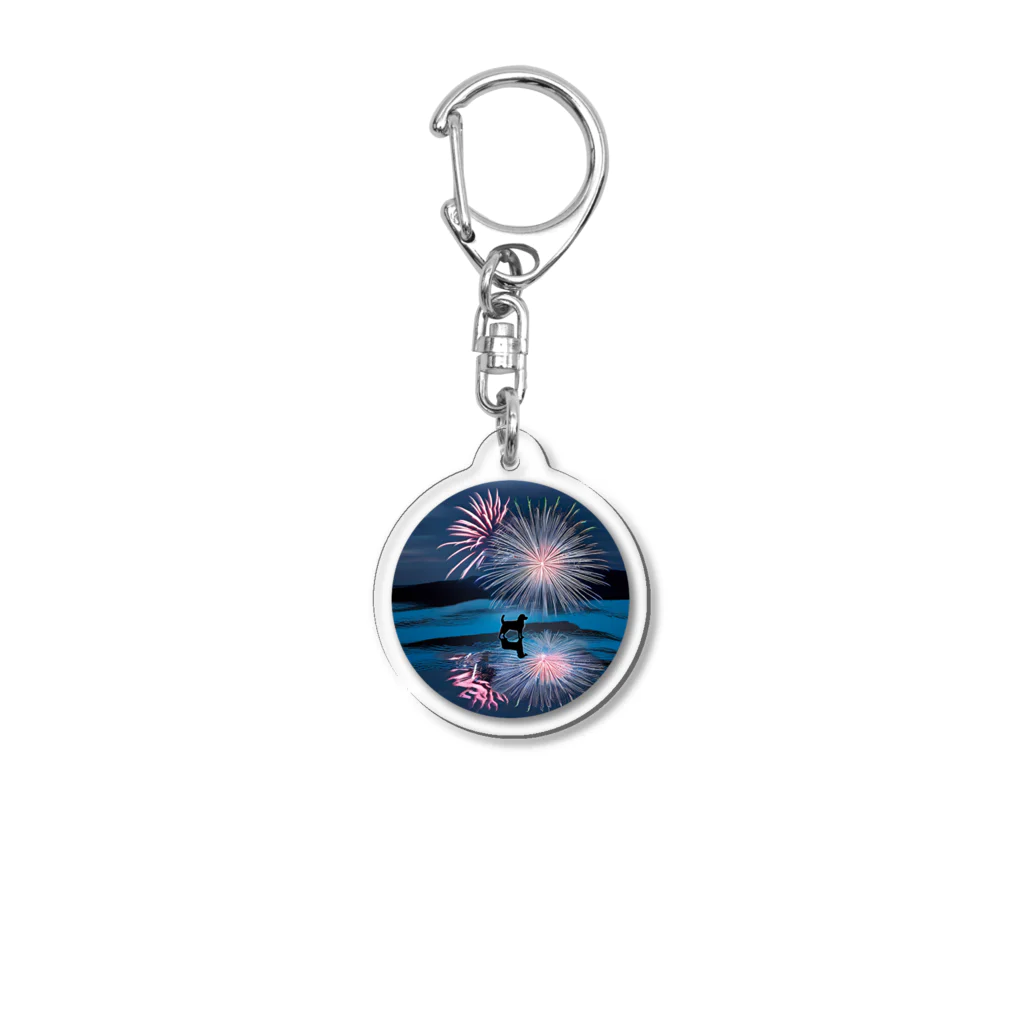 million-mindの犬だって花火鑑賞する Acrylic Key Chain