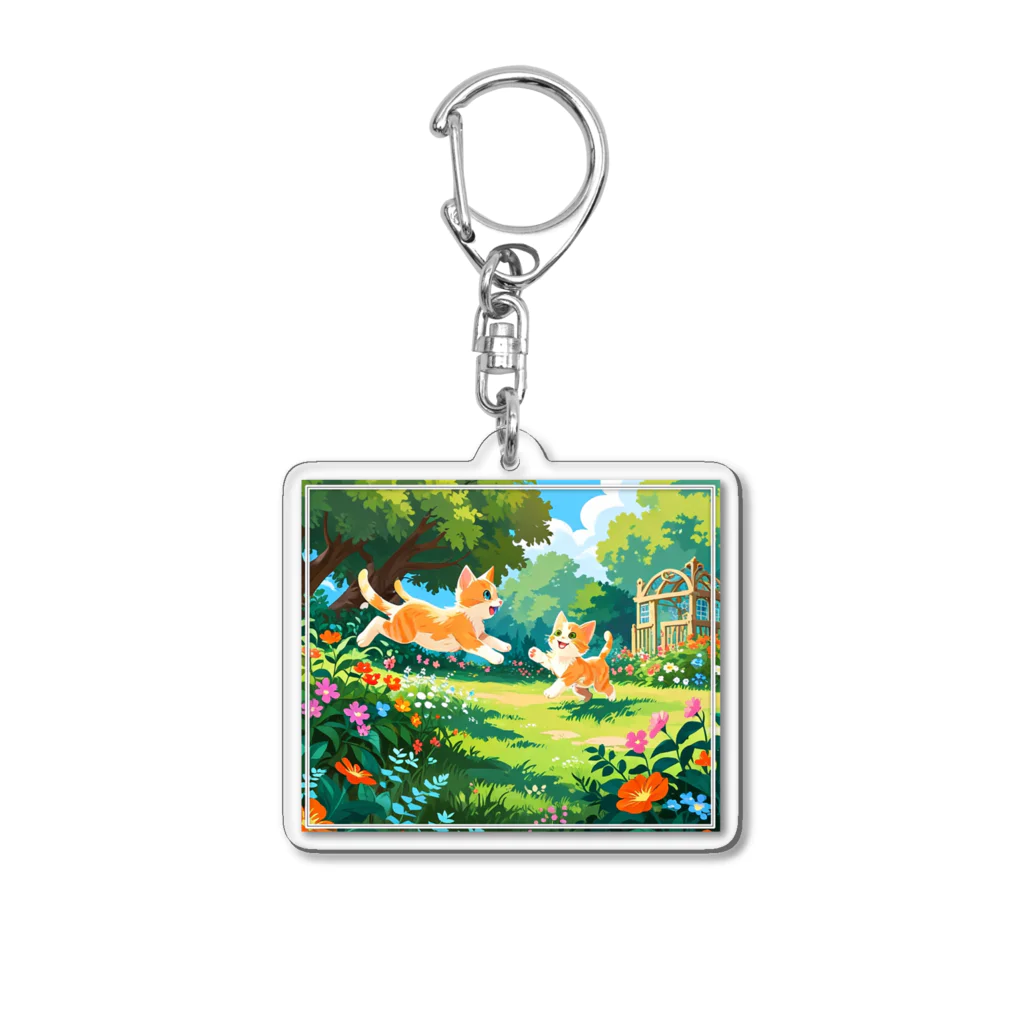 chibi_hikariのGrassPlay Kitties Acrylic Key Chain