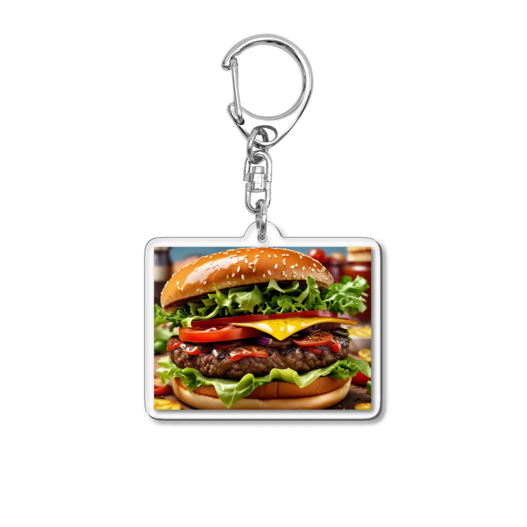 ジャパネットケフィアのファストフードの王様ハンバーガー(小物) Acrylic Key Chain