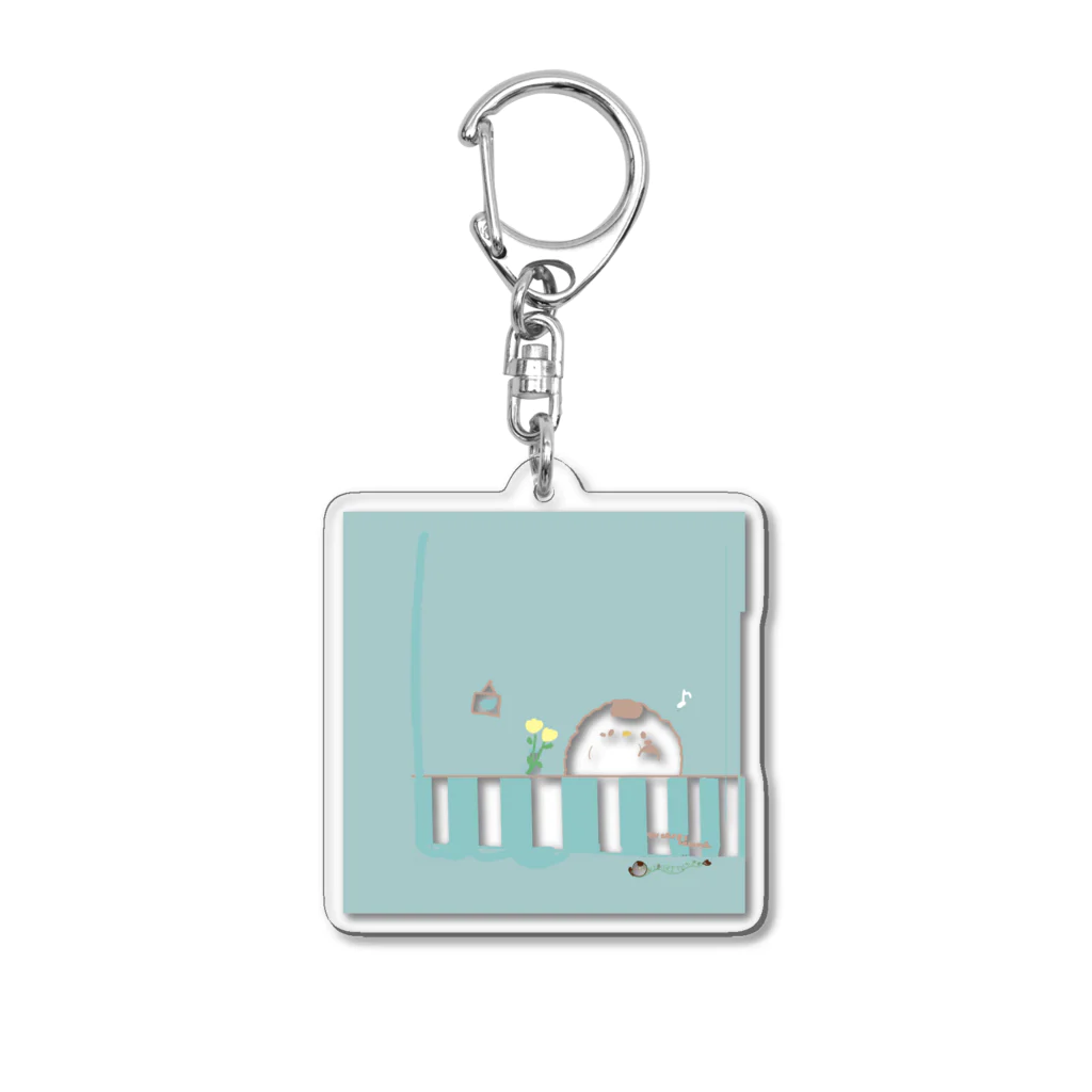 おにぎり店舗のお部屋でくつろぎタイム Acrylic Key Chain