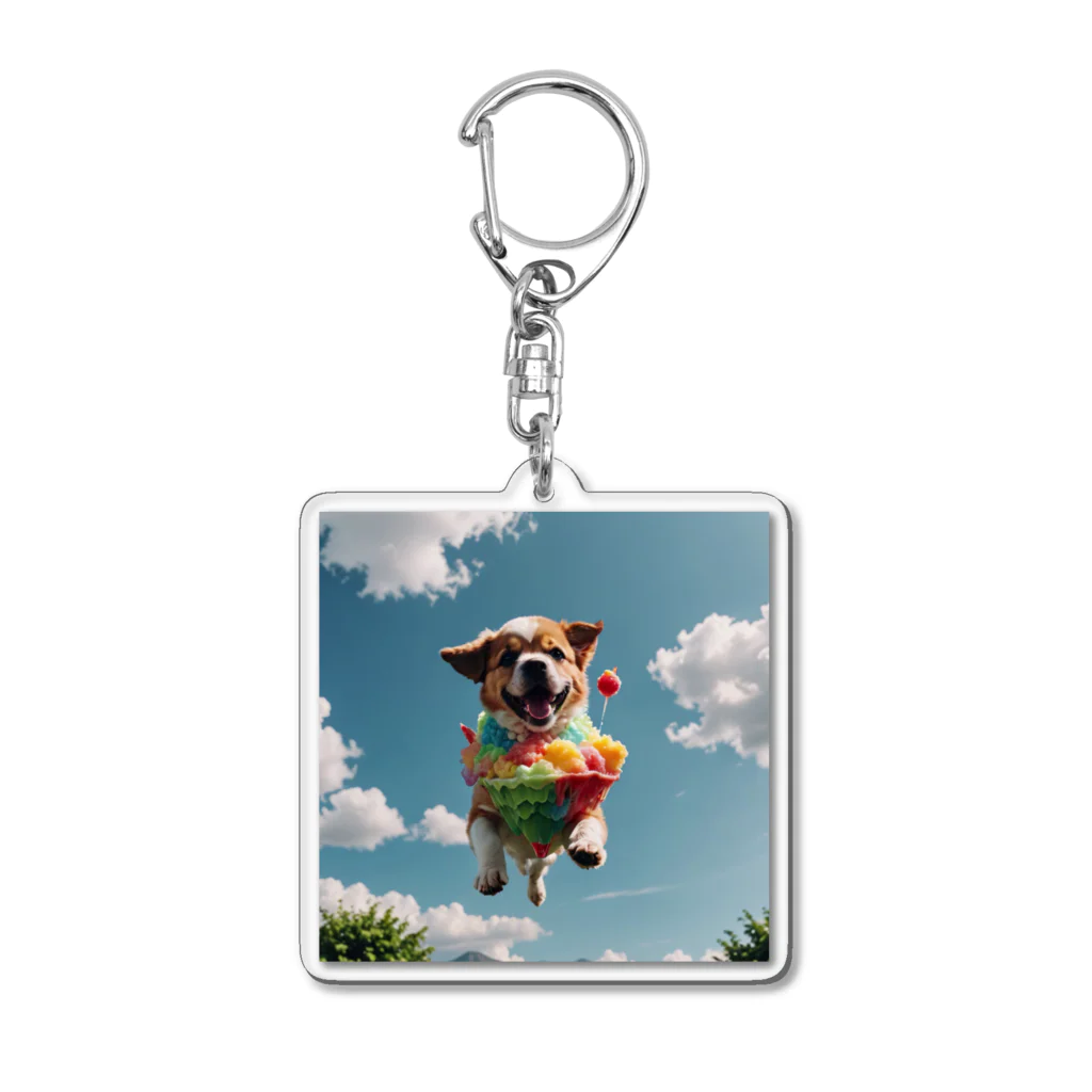 pezupezuの空飛ぶワンダフル犬 Acrylic Key Chain