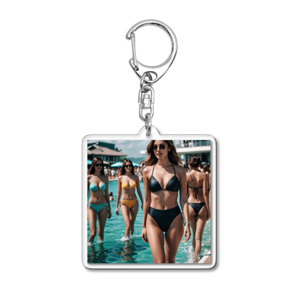 smoking-alcoholの水着の美女 Acrylic Key Chain