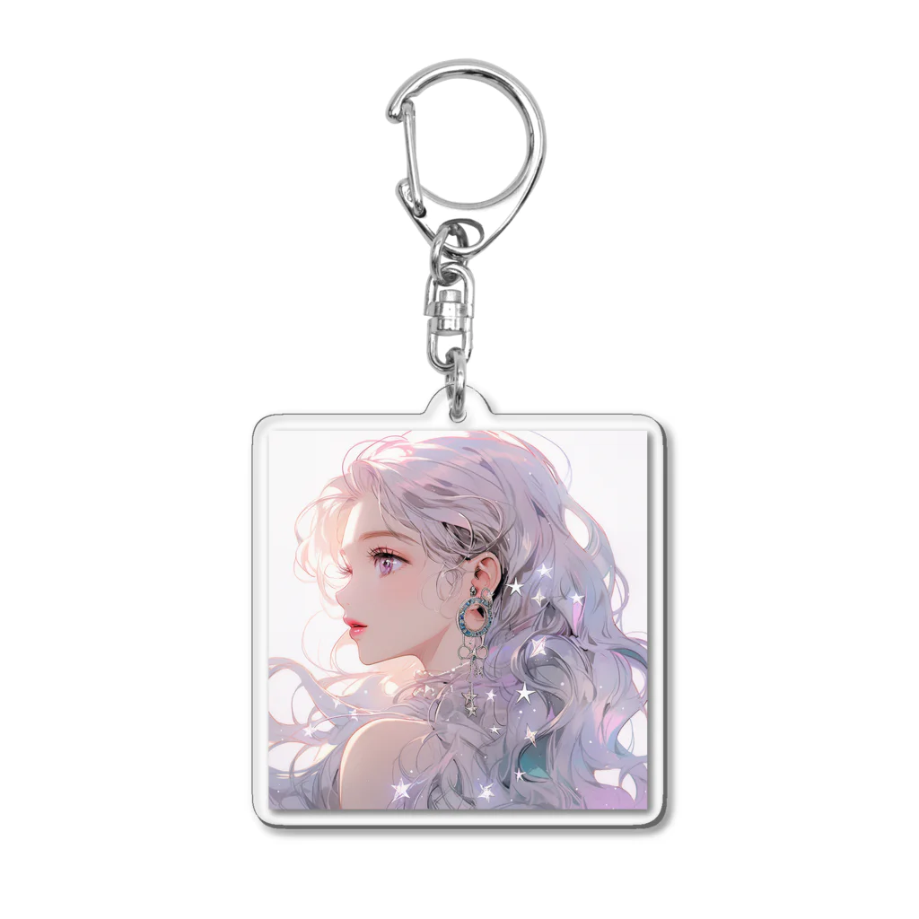 AIアートのお店ですの星と少女 Acrylic Key Chain