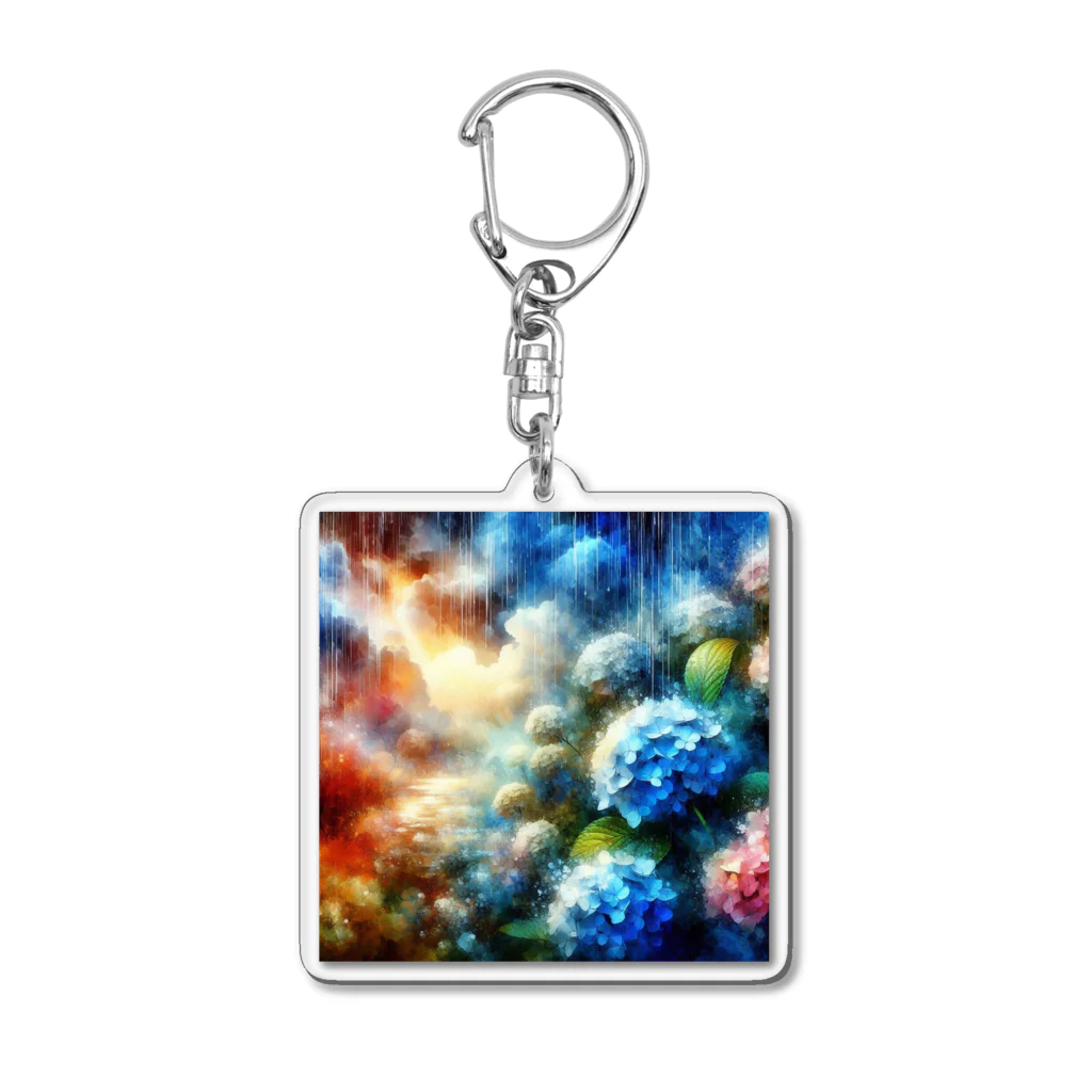 chika_22の紫陽花夢幻 Acrylic Key Chain