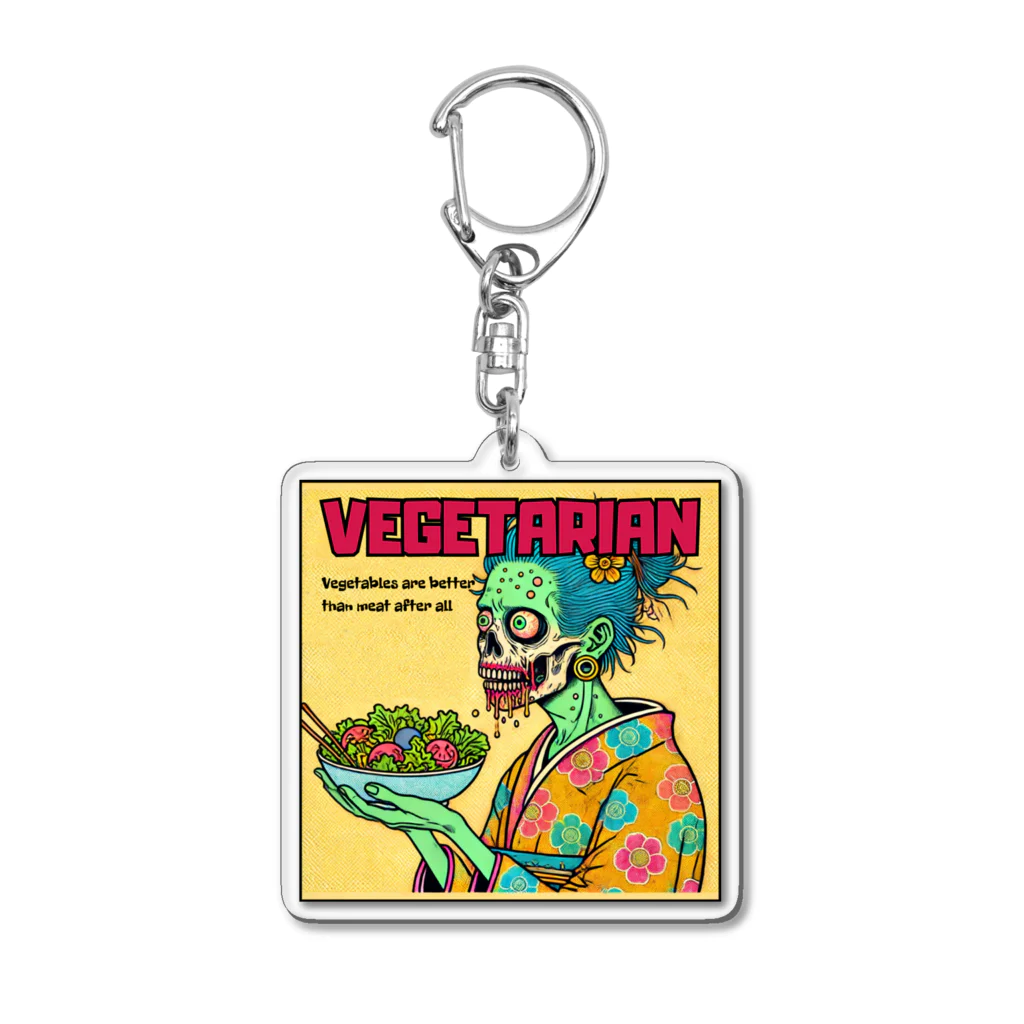 UKIYO-E_POP_by_convert_worksのZOMBIE_VEGETARIAN Acrylic Key Chain