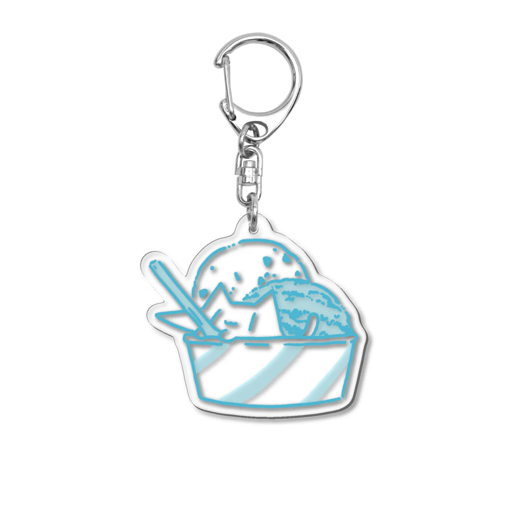 きゃべちのきゃべねこ-かっぷあいす（しましま） Acrylic Key Chain