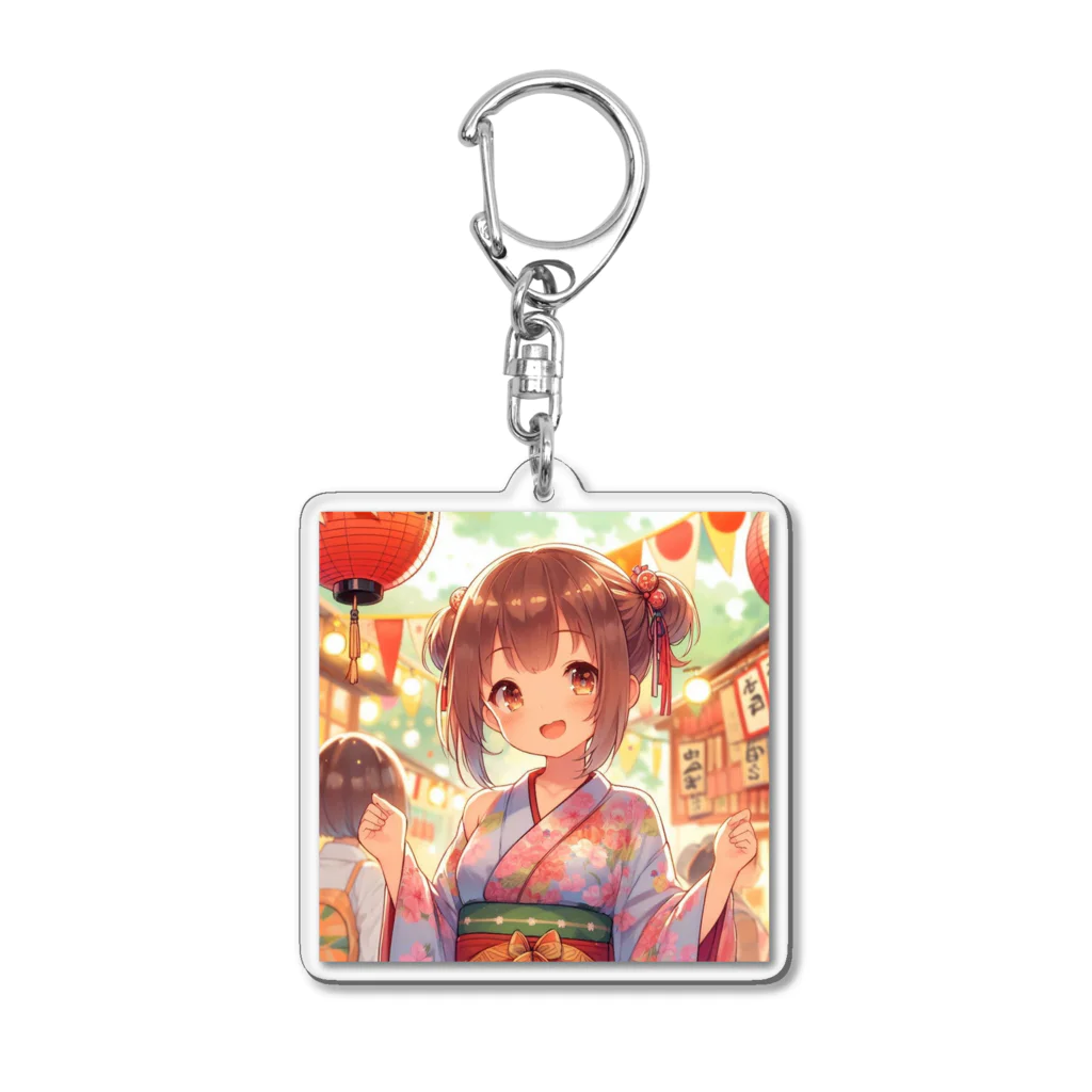 yukatagirlsの縁日で、浴衣でニッコリ Acrylic Key Chain