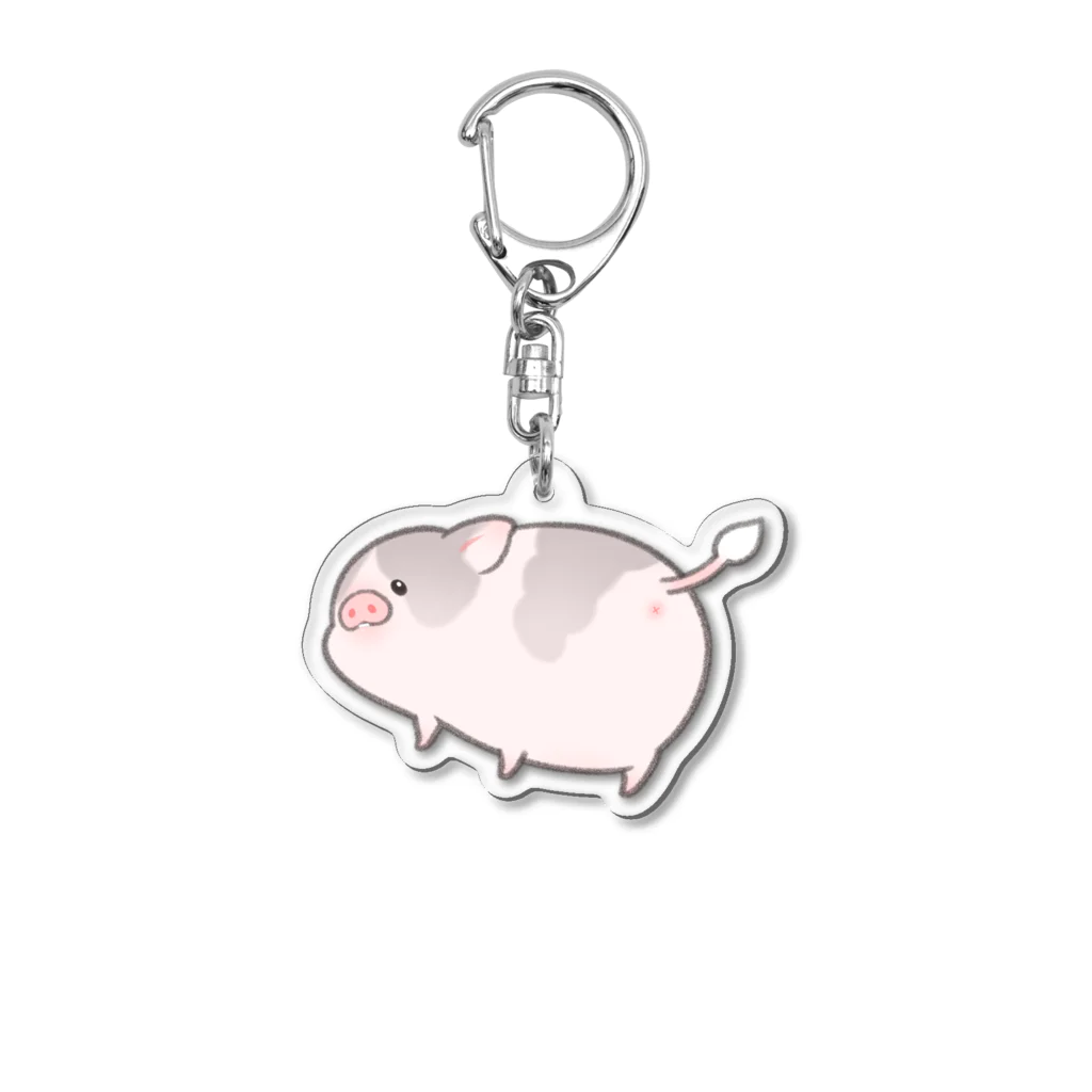 しらたまちゃんSHOPu〜🐽の見返りしらたまちゃん アクリルキーホルダー