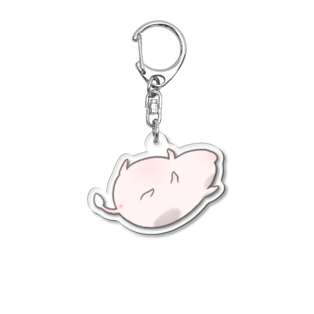 しらたまちゃんSHOPu〜🐽の仰向けしらたまちゃん  アクリルキーホルダー