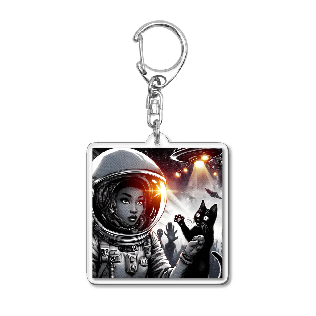 frogsystemの猫型宇宙人との遭遇 Acrylic Key Chain