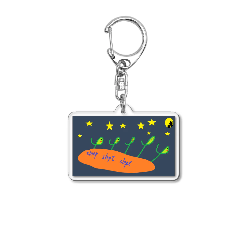 オカヤマズの過去分詞シリーズ　sleep Acrylic Key Chain