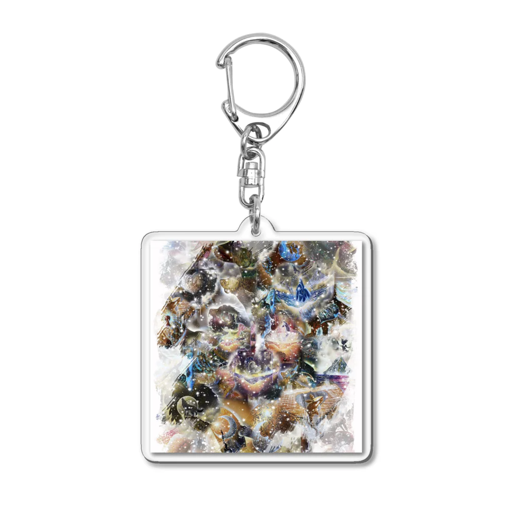 JUNGOonlyART 公式SHOPのオレンジカラーのピースデザイン Acrylic Key Chain