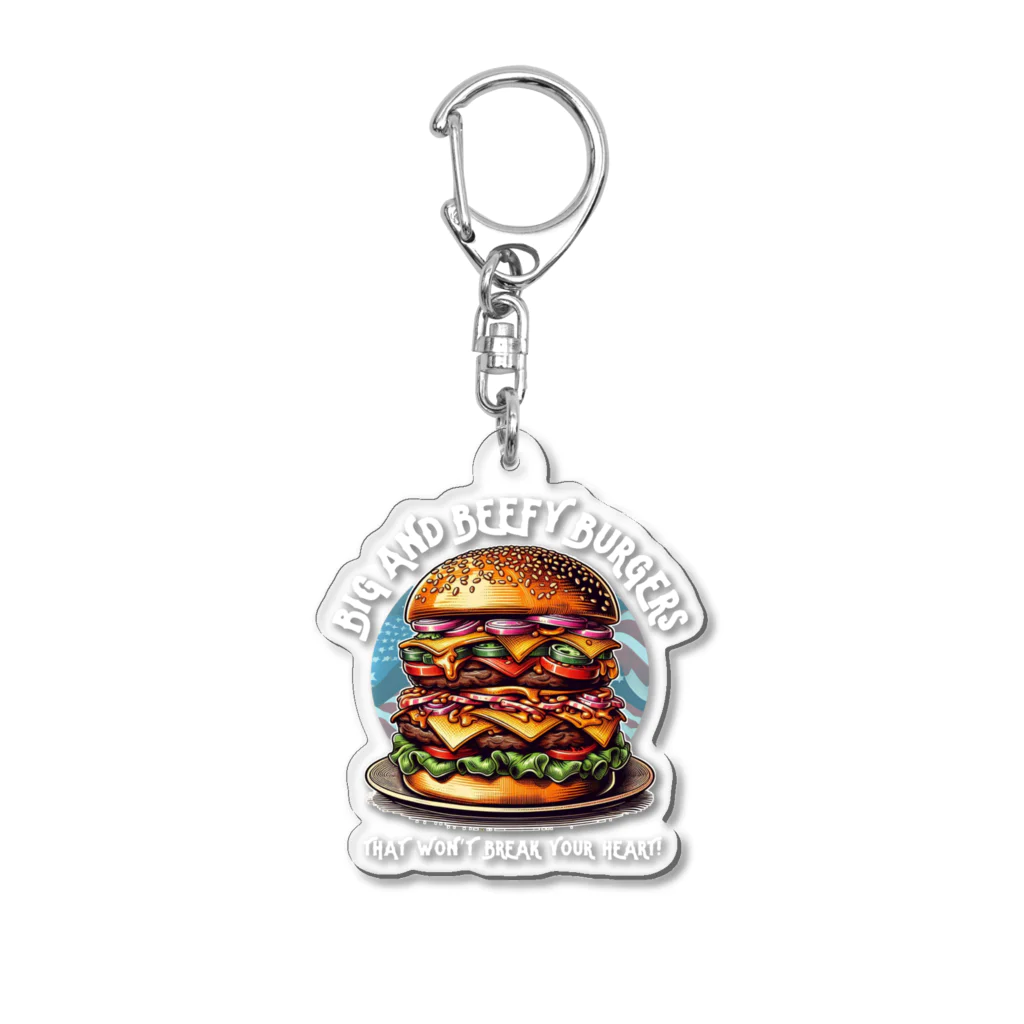 kazu_gのあなたを満足させるバーガーを!（濃色用） Acrylic Key Chain