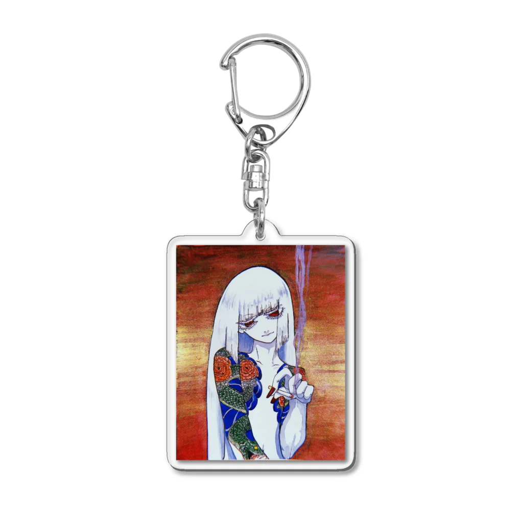 胃薬の蛇と牡丹を飼う人 Acrylic Key Chain