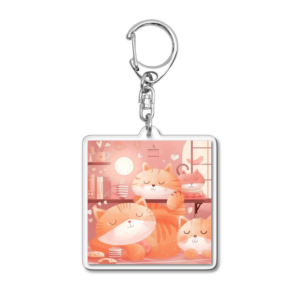 SSparrowの寛ぐ猫 Acrylic Key Chain