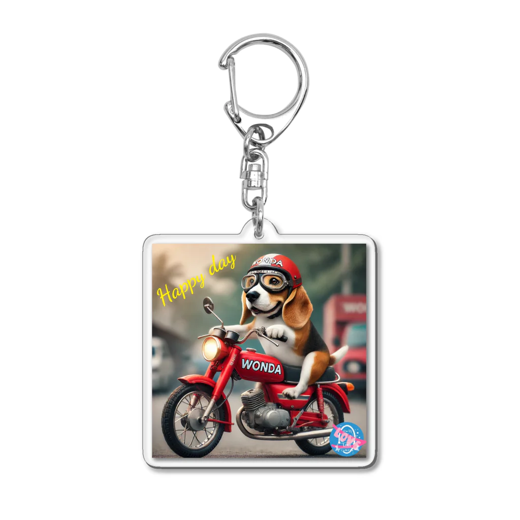 mio_shopのバイクに乗るビーグル アクリルキーホルダー