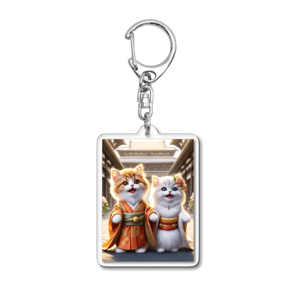 もふもふ日本史のねこ結婚式３ Acrylic Key Chain