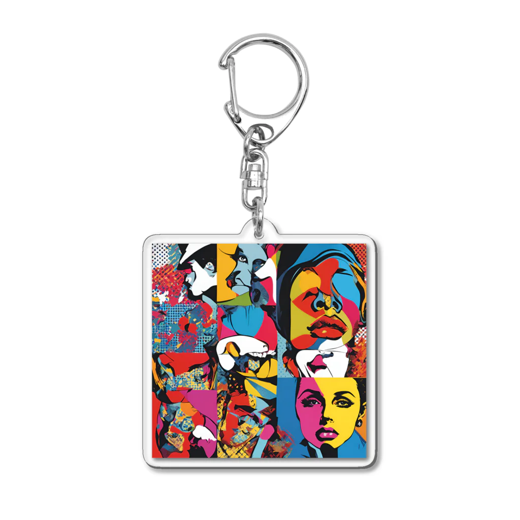 8890のポップアート Acrylic Key Chain