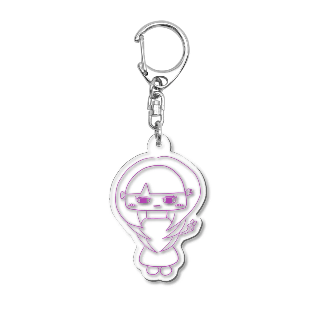 やーちゃグッズのウルフカットのウルフちゃん(白い背景なし) Acrylic Key Chain