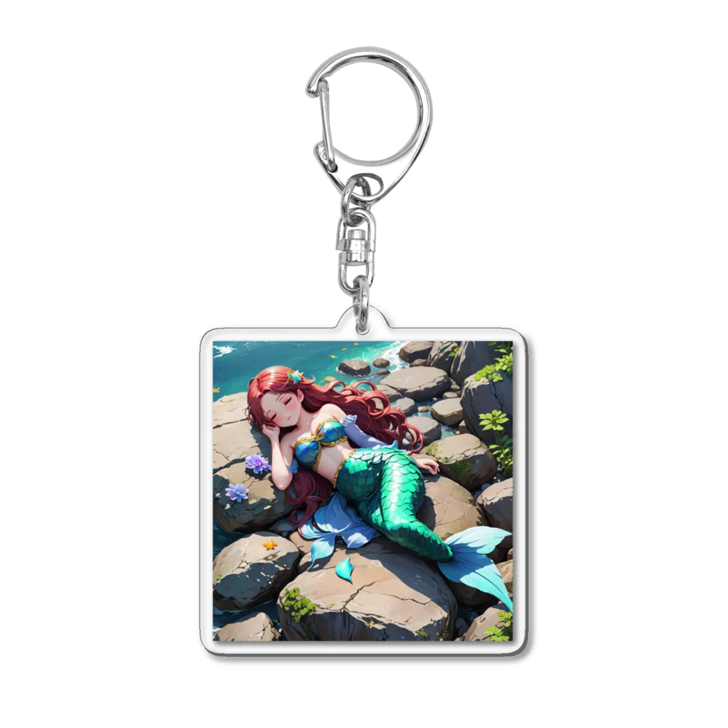 ぴよぴよショップの人魚姫のお昼寝 Acrylic Key Chain