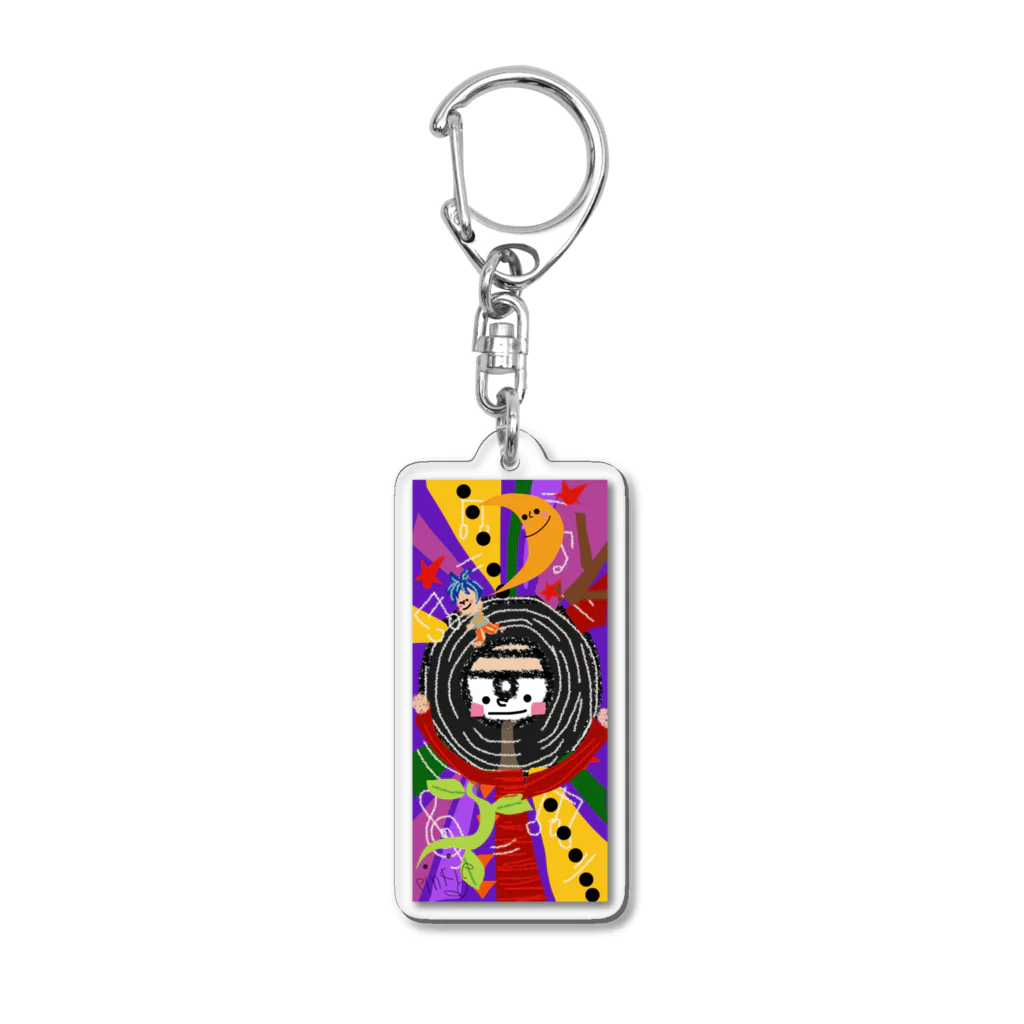 pinkieboyのファンクなレコードくん Acrylic Key Chain