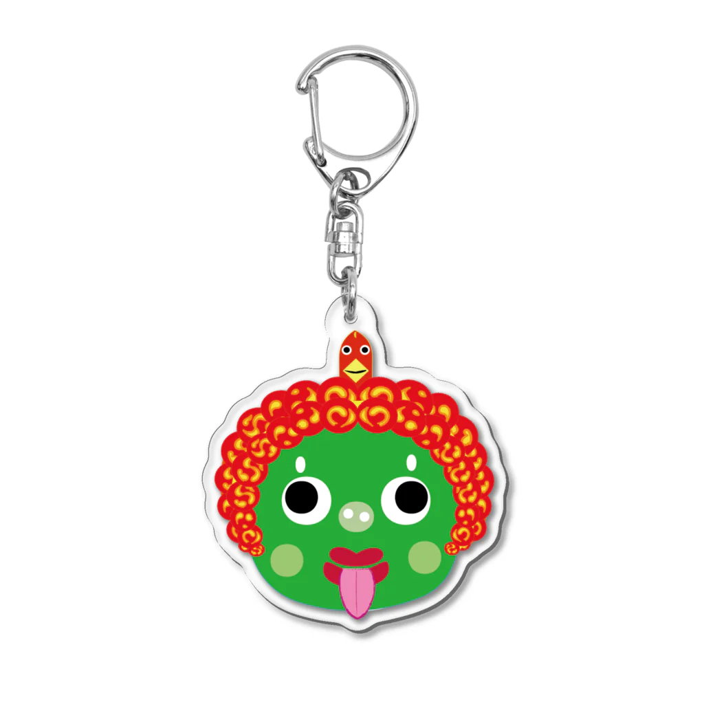 すっとん塾のGreen　不動明王 Acrylic Key Chain