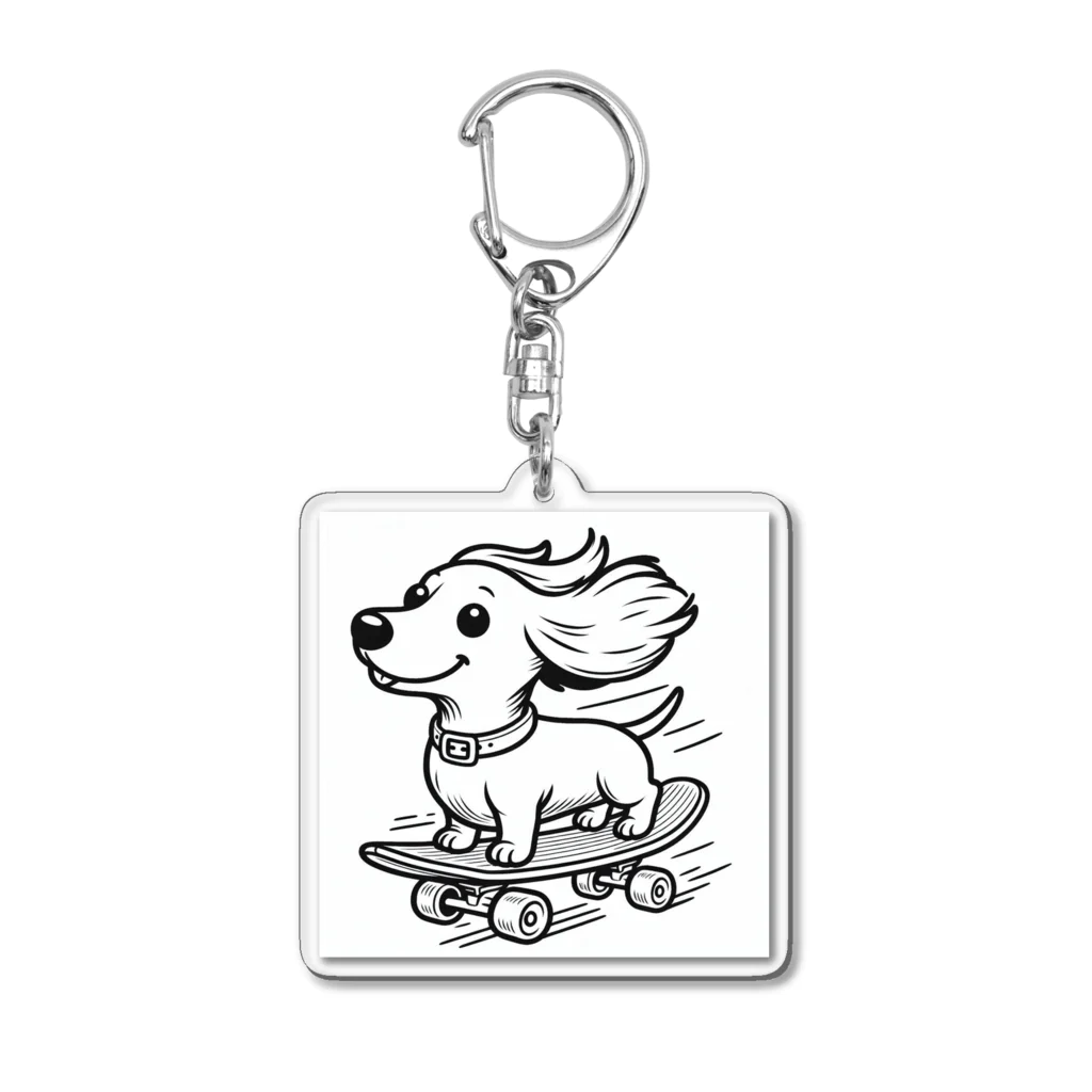 DOG is GOD のスケボー犬ライダー Acrylic Key Chain