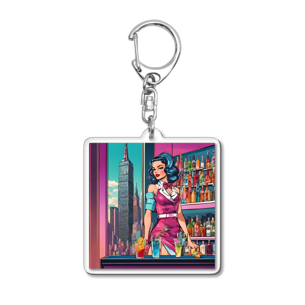 HOSHI-TANEKO🌠の🌃摩天楼バー🍸美女✨ Acrylic Key Chain