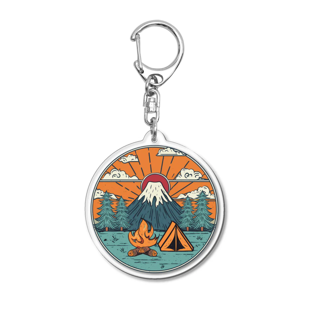 akicamの富士山とキャンプ Acrylic Key Chain