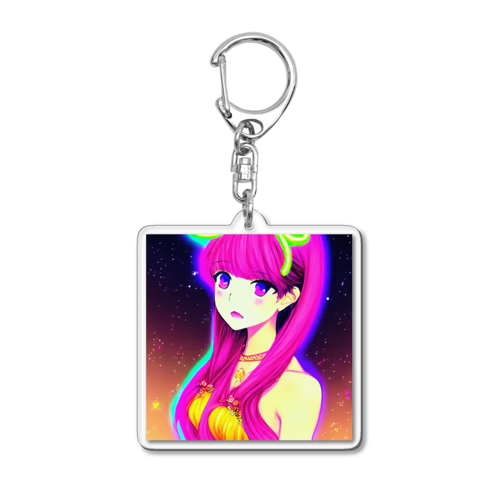 きゅぴきゅぴガールのきゅぴきゅぴ★ピンク髪美人お姉さん Acrylic Key Chain