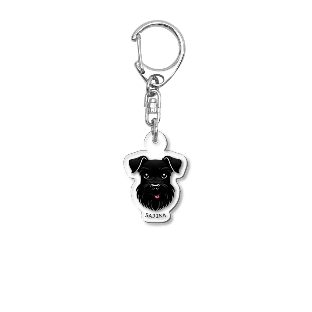 SAJIKAのSAJIKA　ミニチュアシュナウザー　Black2 Acrylic Key Chain