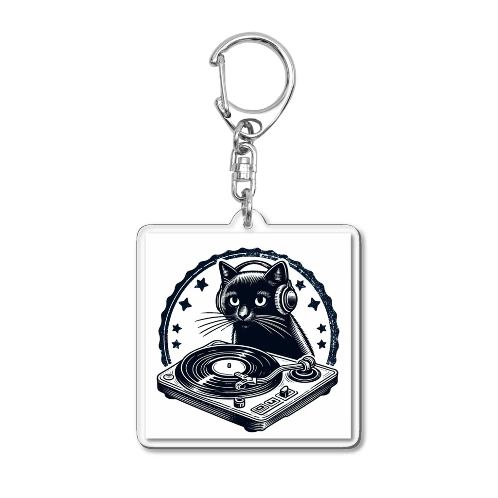 studio9993のクロネコDJ Acrylic Key Chain