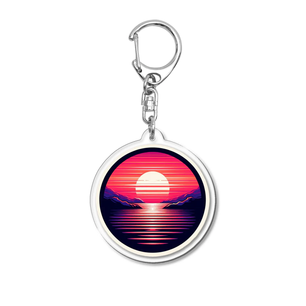 psychedelic mountainのsun set Acrylic Key Chain