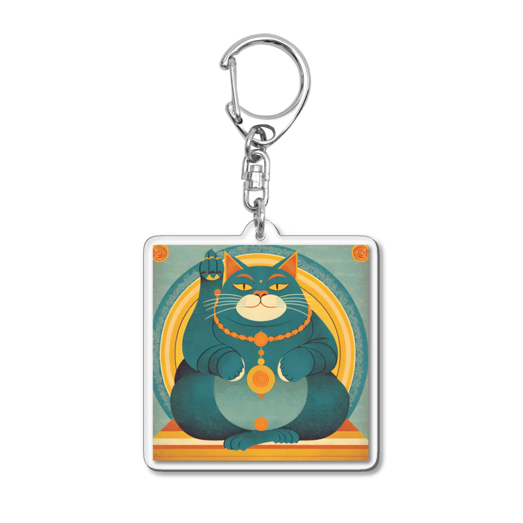 yuki-naの太った猫グッズ Acrylic Key Chain