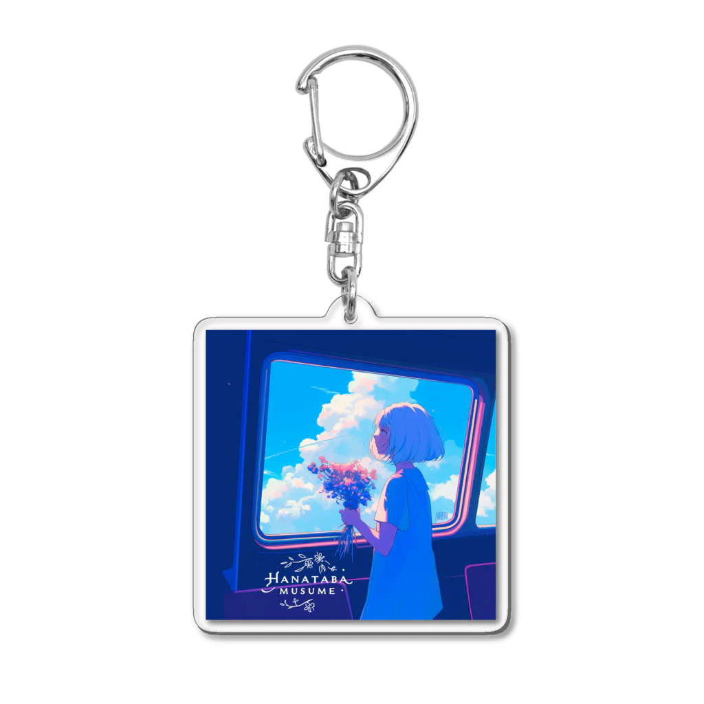 花束娘のA Girl and Flowers on the Journey Acrylic Key Chain