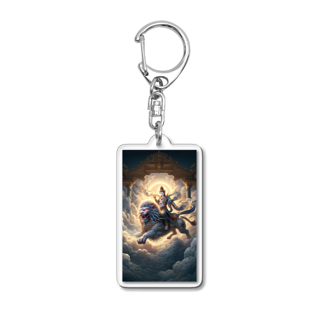 GoldenBuddha888の神獣ライオンに乗る仏陀様コレクション Acrylic Key Chain