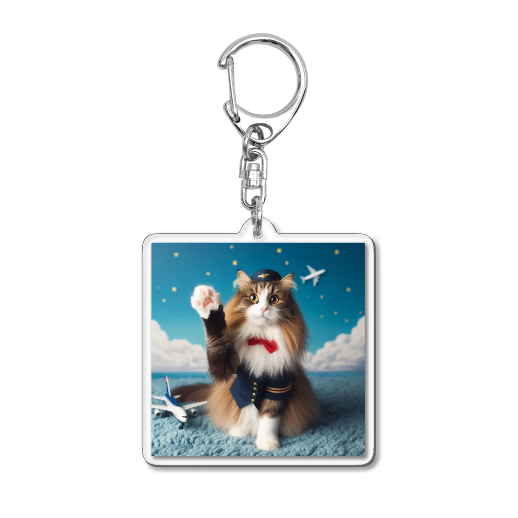 sophie138の猫の客室乗務員 Acrylic Key Chain